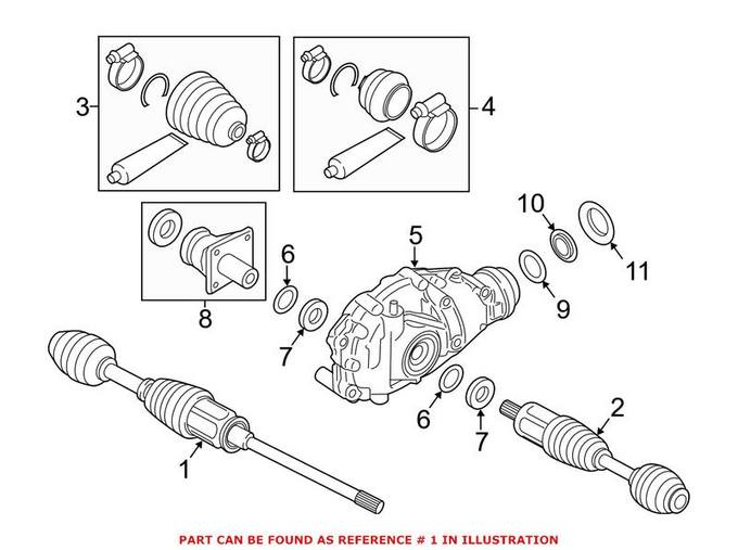 BMW CV Axle Assembly - Front Passenger Right 31607606026